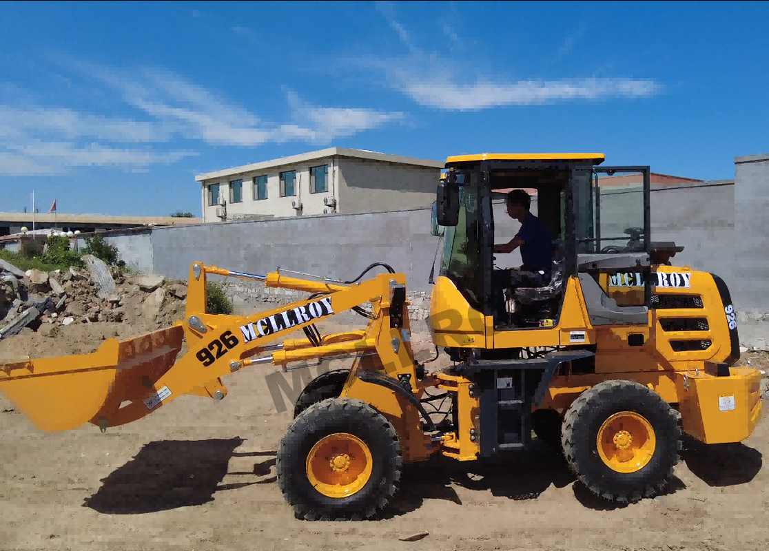 Front Equipment 1.5 Ton Wheel Loader 42 KW Engine Power Compact