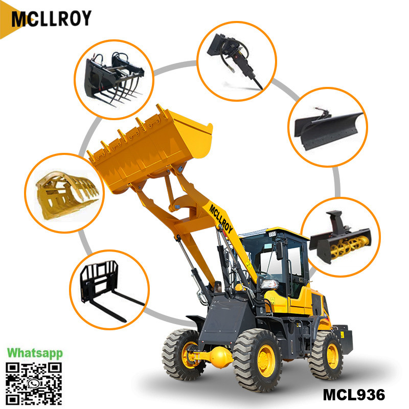 Flexible 2.5 Ton Wheel Loader Mini Front End 2000kg Rated Load For Construction